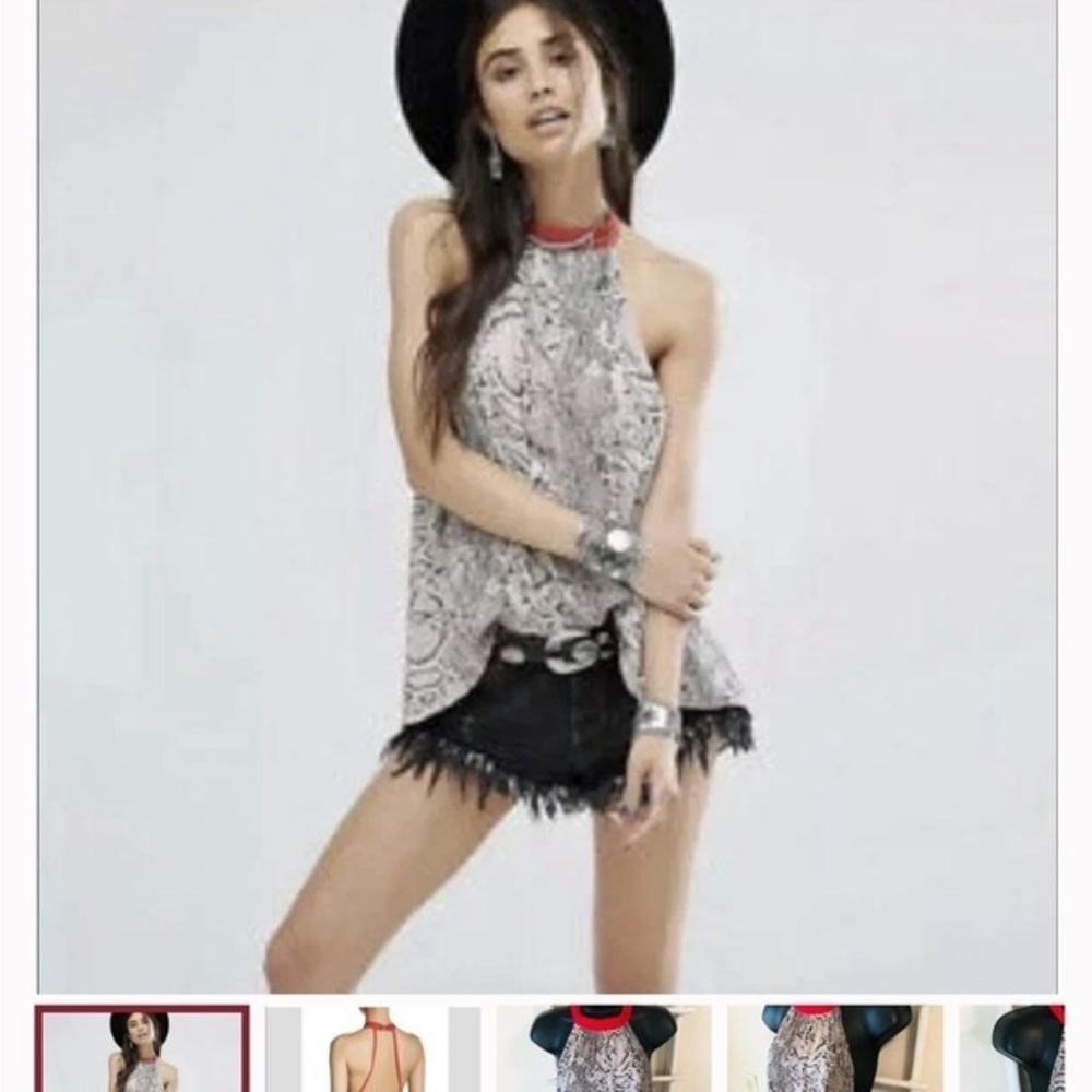 Free People Through the Night Halter Top anthropologie Urban outfitters small